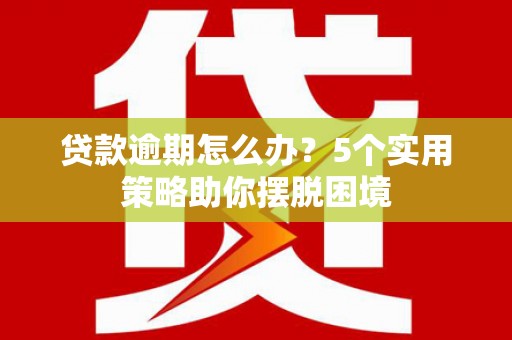 枞阳贷款逾期怎么办？5个实用策略助你摆脱困境