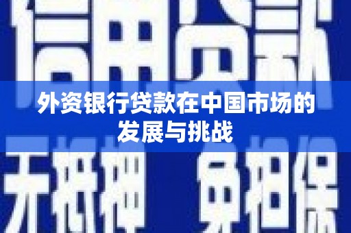 陵城外资银行贷款在中国市场的发展与挑战