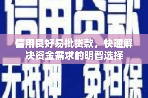 博望信用良好易批贷款，快速解决资金需求的明智选择