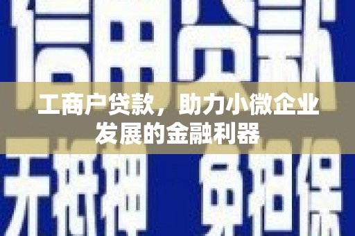 景德镇工商户贷款，助力小微企业发展的金融利器