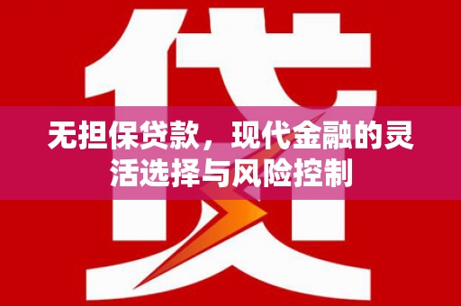 昭阳无担保贷款，现代金融的灵活选择与风险控制