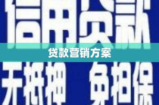 扶绥贷款营销方案